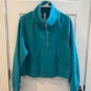 Lululemon Oversized Scuba Half Zip in Blue Teal